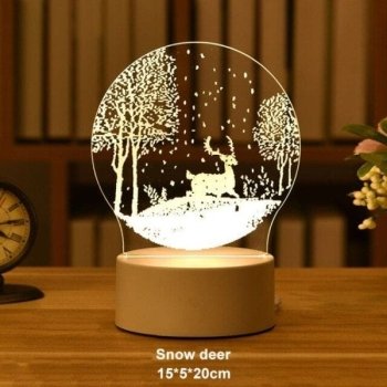  Snow Deer 3D LED Night Lights 